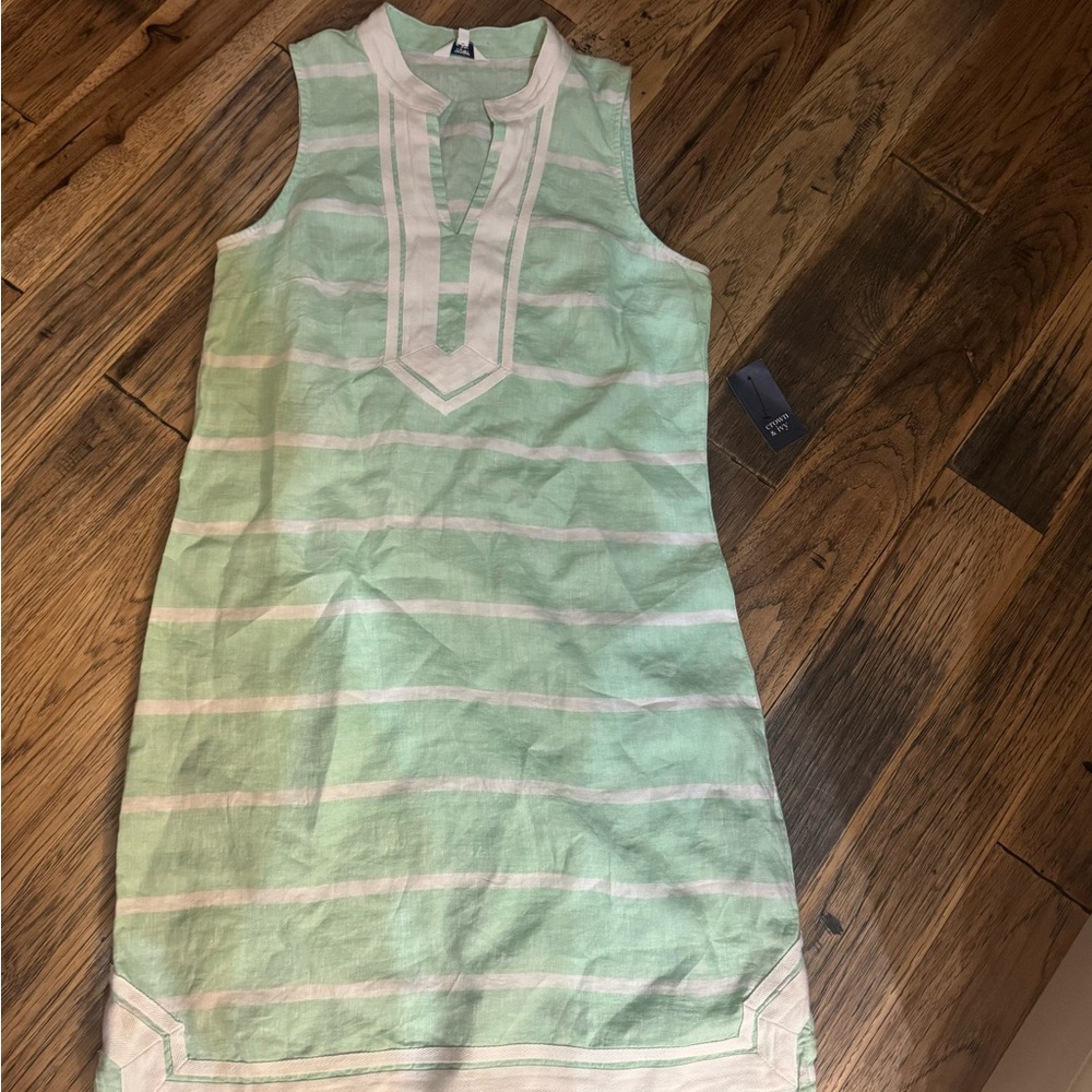 Crown & Ivy Green Striped Dress